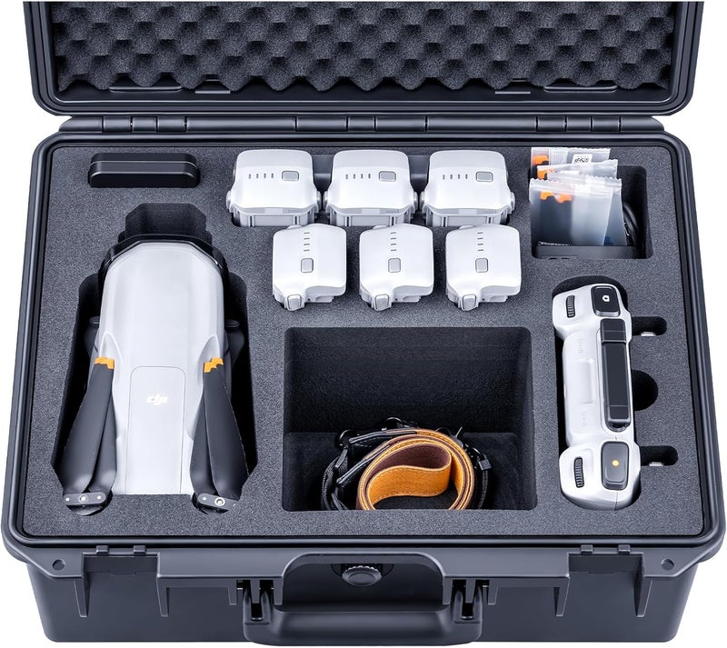 Lykus حقيبة صلبة مقاومة للماء Titan MA320 لـ DJI Air 3S/Air 3، DJI RC2/RC-N3، مساحة مرنة كبيرة، تصل إلى 7 بطاريات [حقيبة فقط] - Image 1